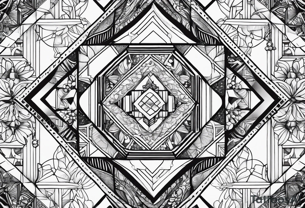 Patchwork unique tattoo idea