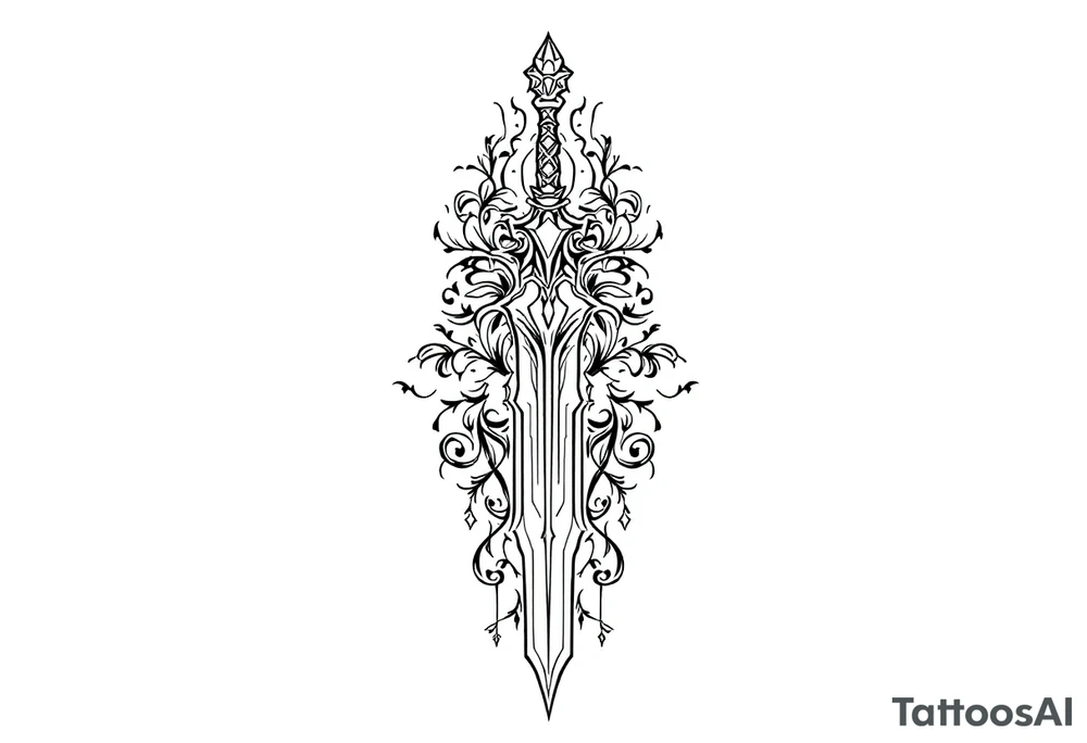 Goddess sword tattoo idea