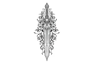 Goddess sword tattoo idea