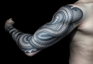 Powerful scary snake wrapped around my whole arm, on the snake” god forgives all sins” tattoo idea