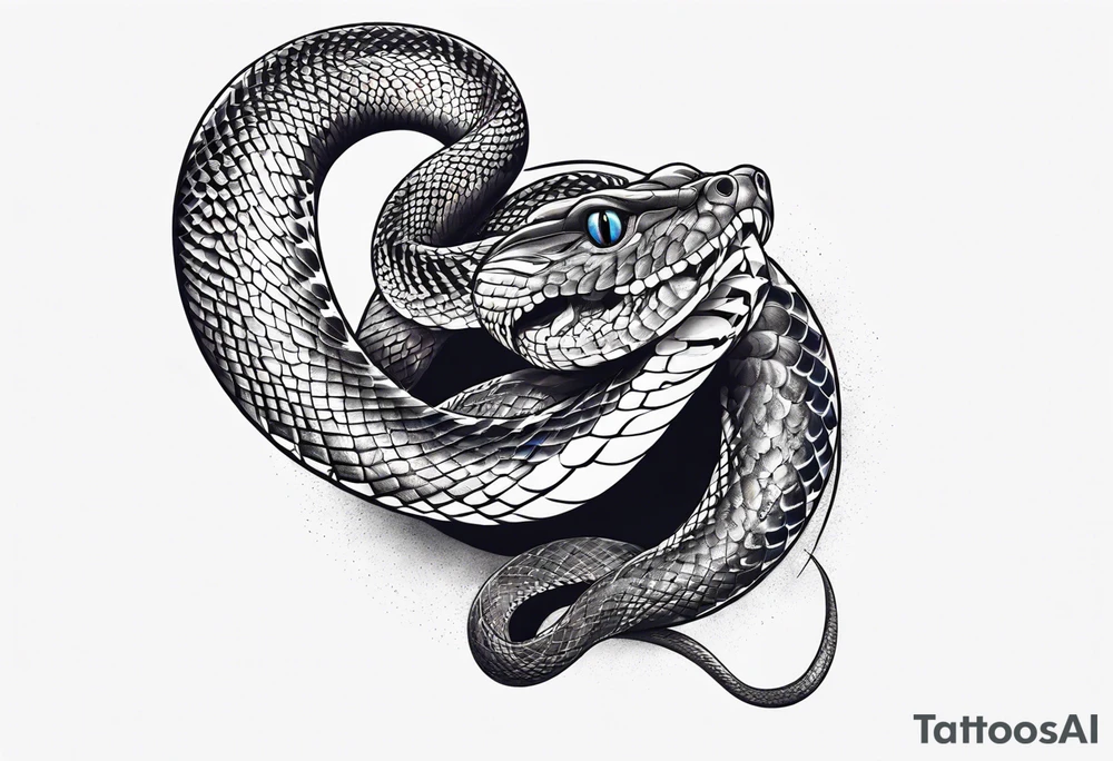 A snake with blue eyes
Swallowing it's tail tattoo idea