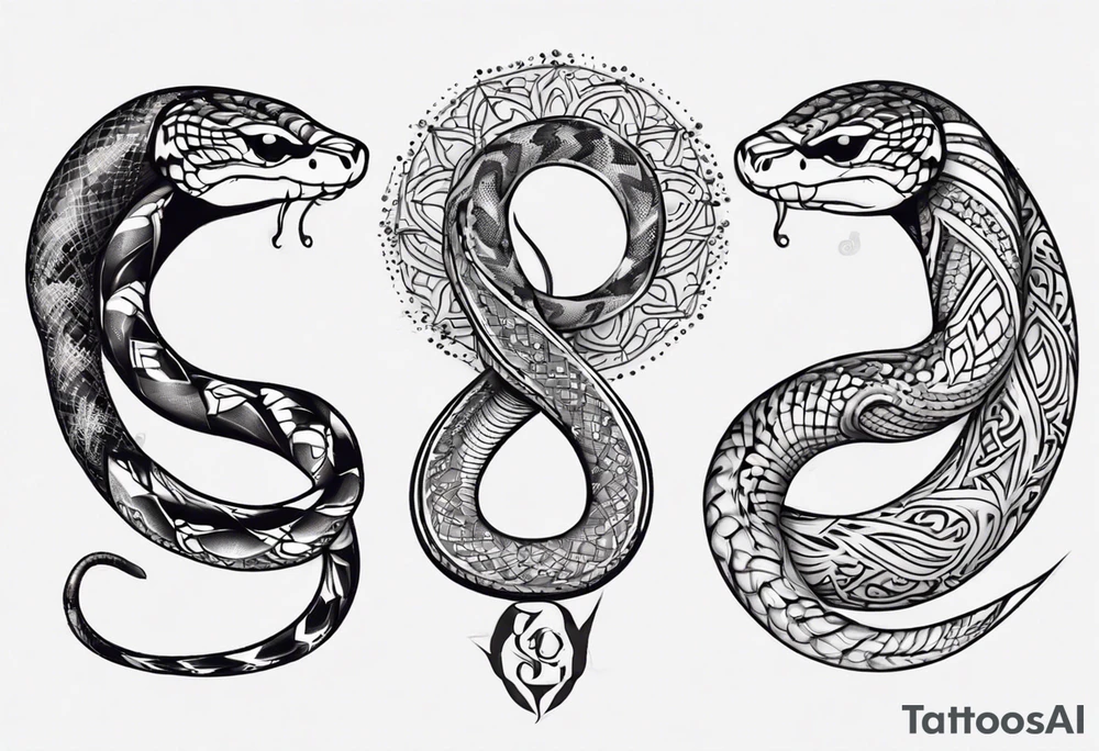 Snake with mandala pattern as skin tattoo idea