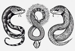 Snake with mandala pattern as skin tattoo idea