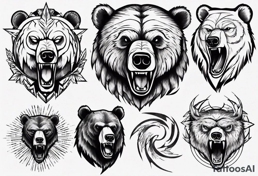 Fierce bear tattoo idea