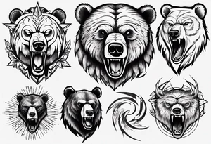 Fierce bear tattoo idea