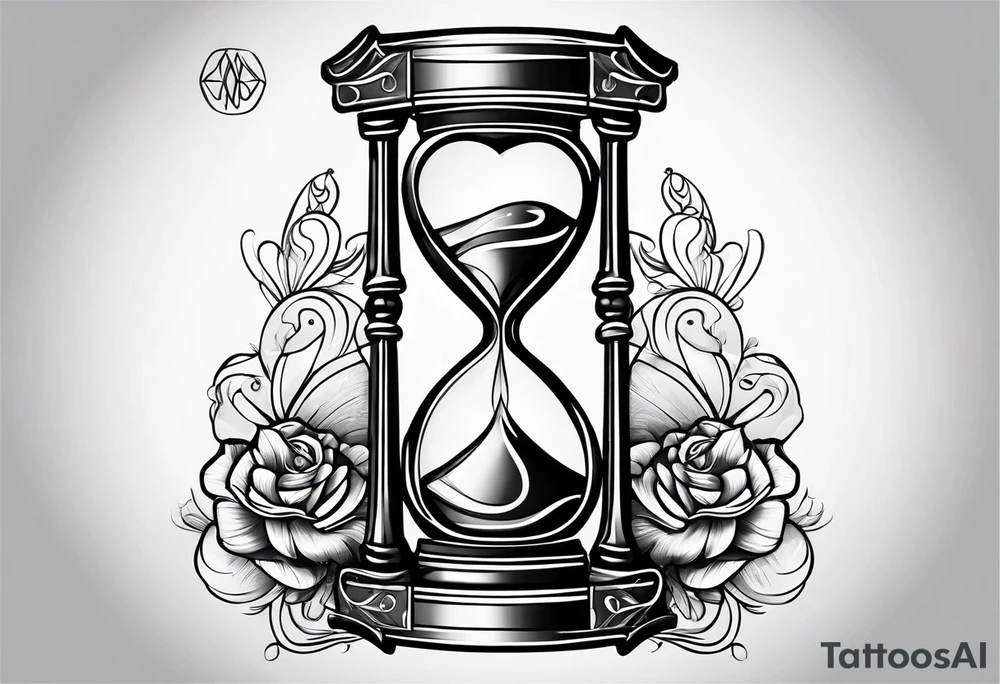 Hourglass heart tattoo idea