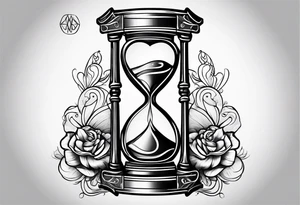Hourglass heart tattoo idea