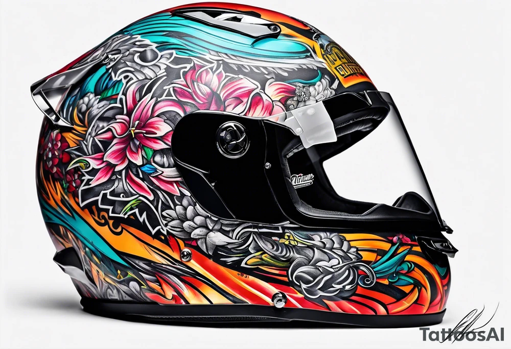 Formula 1 helment Miami edition tattoo idea