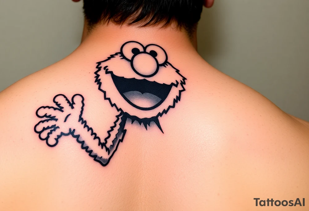 Elmo tattoo with spiderman tattoo idea