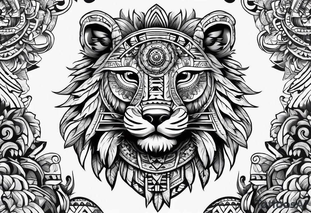 Aztec animal tattoo idea