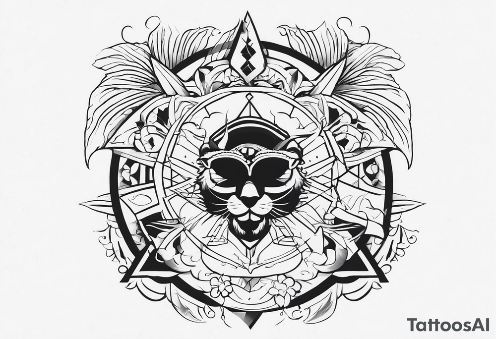 козерог демон накаченный воинственный tattoo idea