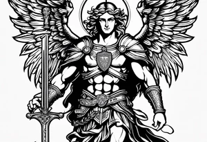 image of st michael the archangel with sword and shieldtattoo tattoo idea