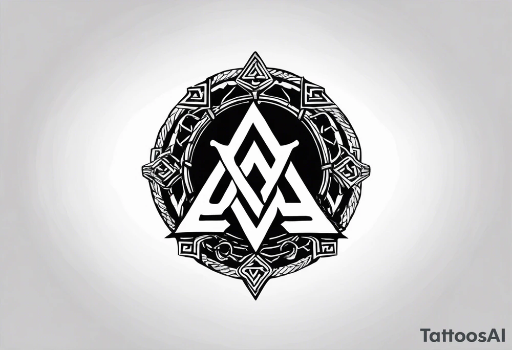 Valhalla round shield axe
Valknut barbed wire chains tattoo idea Valhalla round shield axe
Valknut barbed wire chains tattoo idea