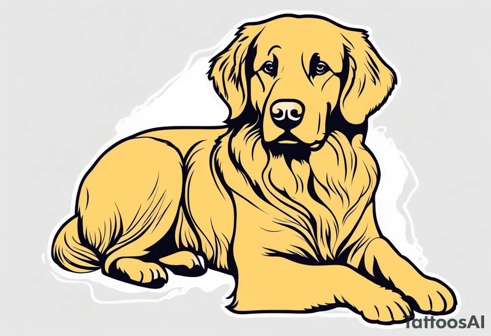 a golden retriever in bjj tattoo idea