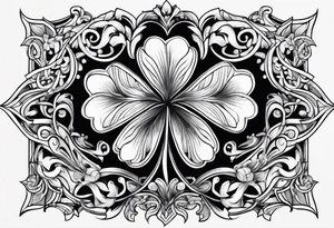 clover with leaf tattoo idea