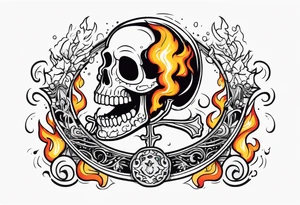 Burning skeleton tattoo idea