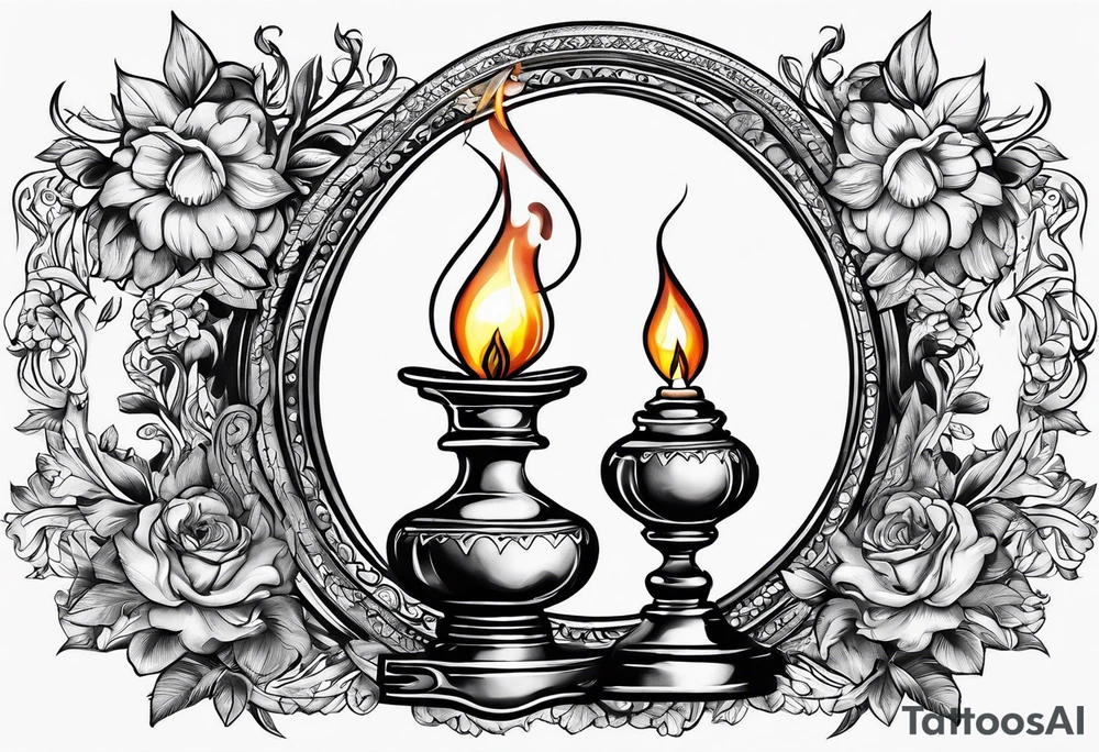 Extinguished  Oil lamp with smoke tattoo idea