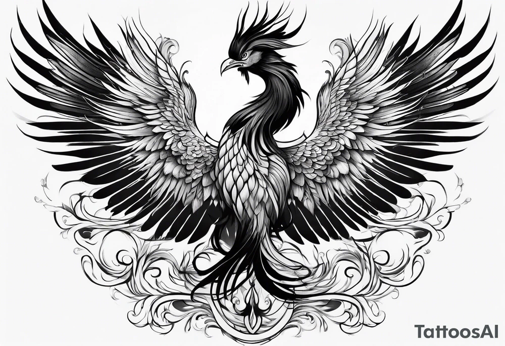 asian elegant long feathered phoenix
with a long neck, with short wings tattoo idea asian elegant long feathered phoenix
with a long neck, with short wings tattoo idea