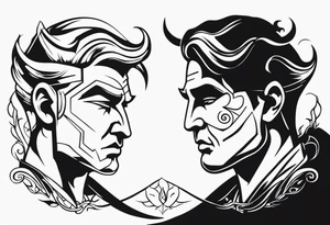 Good and evil greed tattoo idea