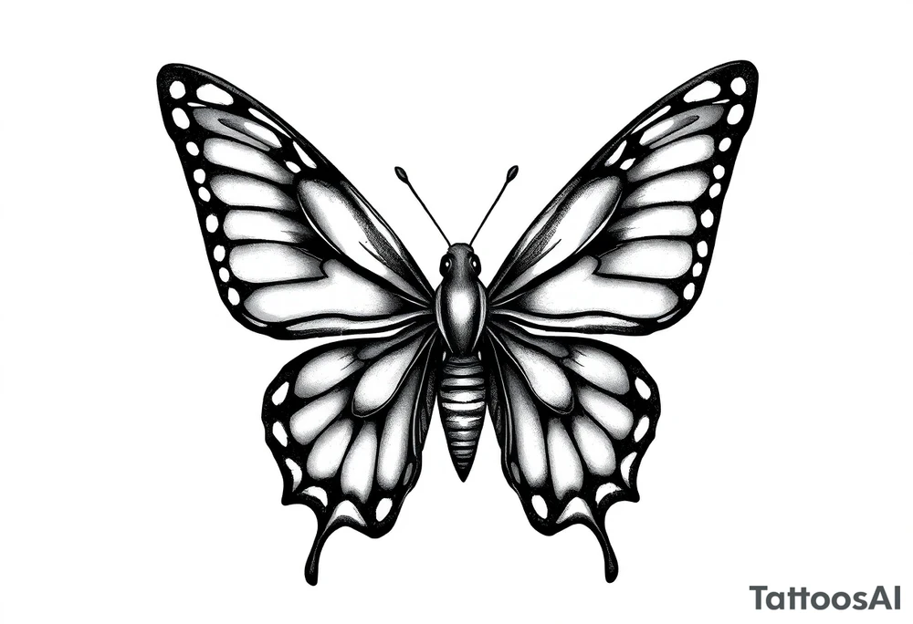 Butterfly tattoo on a neck tattoo idea