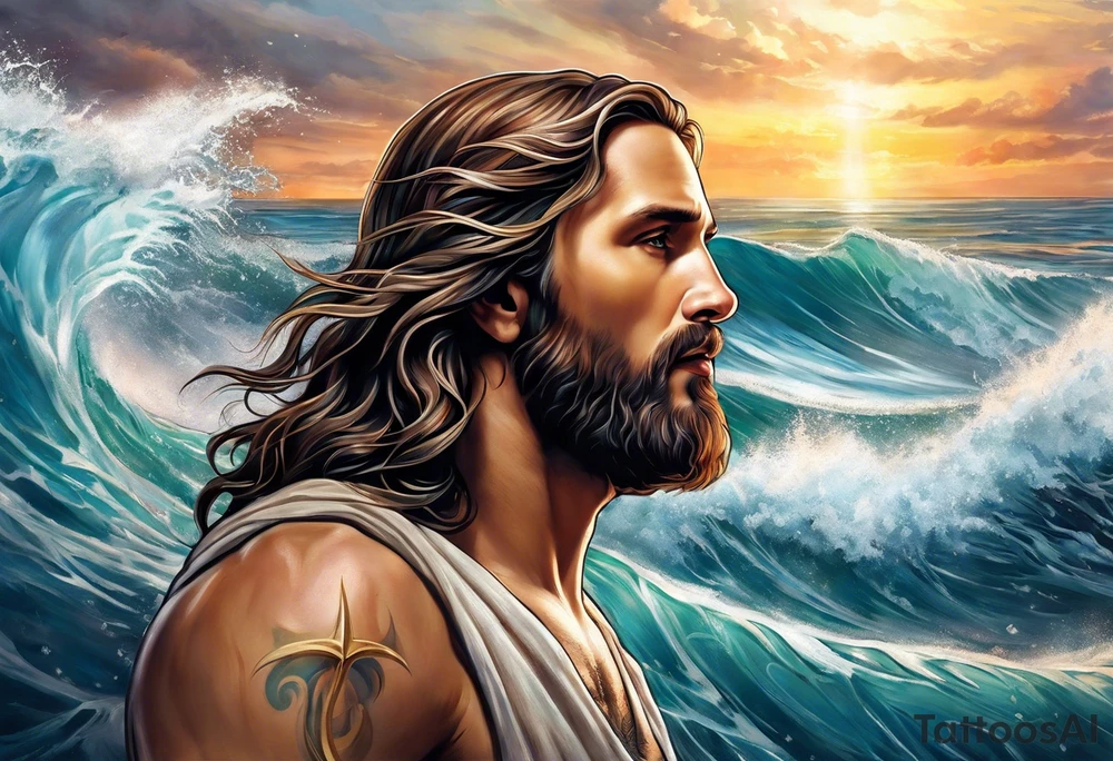 Jesus calming the sea tattoo idea
