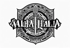 Valhalla round shield 
 axe berserker tattoo idea