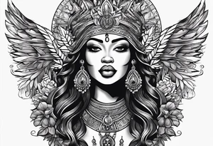Black Goddess of sativa tattoo idea