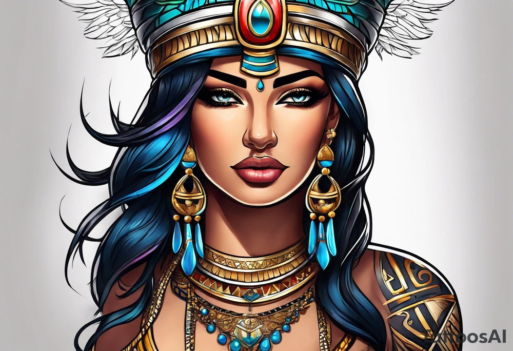 Egyptian princesses but gangster ones tattoo idea