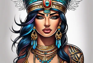 Egyptian princesses but gangster ones tattoo idea
