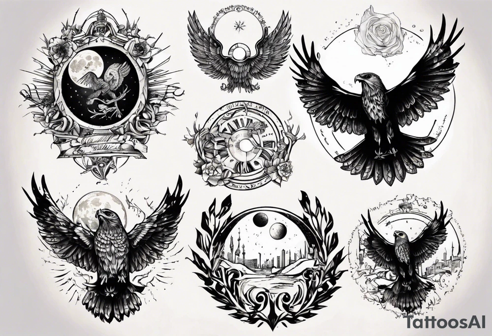 Mond und Sonne Eule 
 Berlin tattoo idea