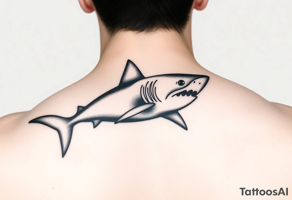 I have a shark silhouette on my tricep I want a feminine fine line half sleeve in black and white tattoo idea