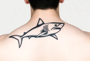 I have a shark silhouette on my tricep I want a feminine fine line half sleeve in black and white tattoo idea