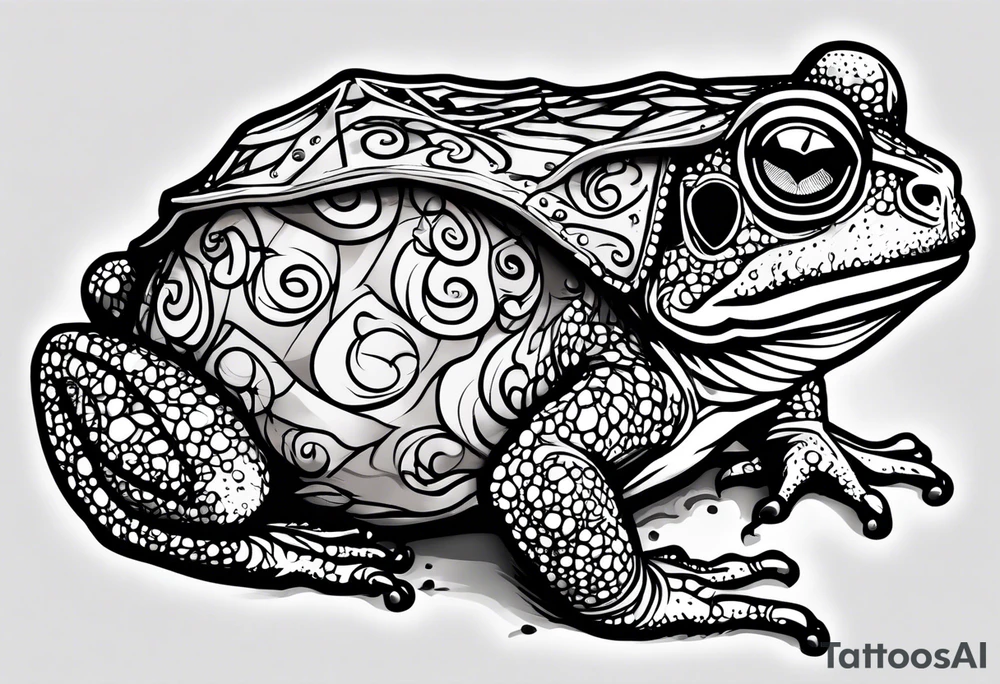A toad in a thunderstorm tattoo idea