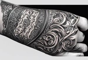 Arm sleeve with a Bible verse tattoo idea