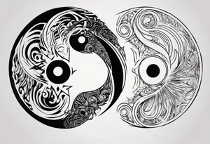 Abstract yin and Yang tattoo idea