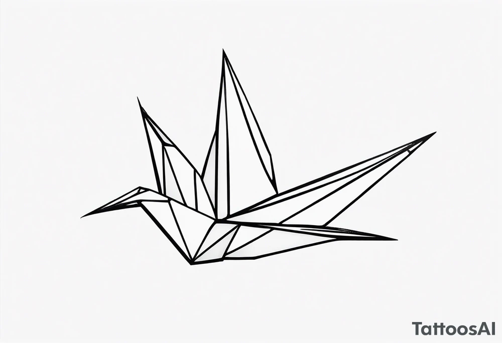 broken Origami Crane tattoo idea
