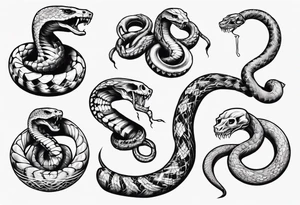 snake choking bones tattoo idea