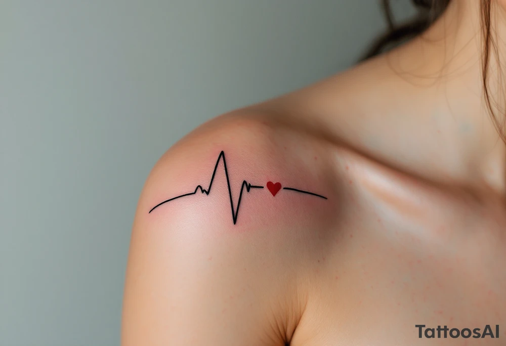 A heartbeat line ending in a red spike with your wedding date in cursive on the forearm marks love's most important moment. tattoo idea