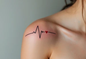 A heartbeat line ending in a red spike with your wedding date in cursive on the forearm marks love's most important moment. tattoo idea