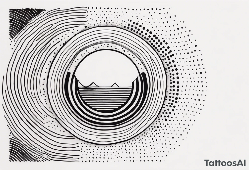 simple shape made from black dots and circles to go on upper arm/shoulder tattoo idea