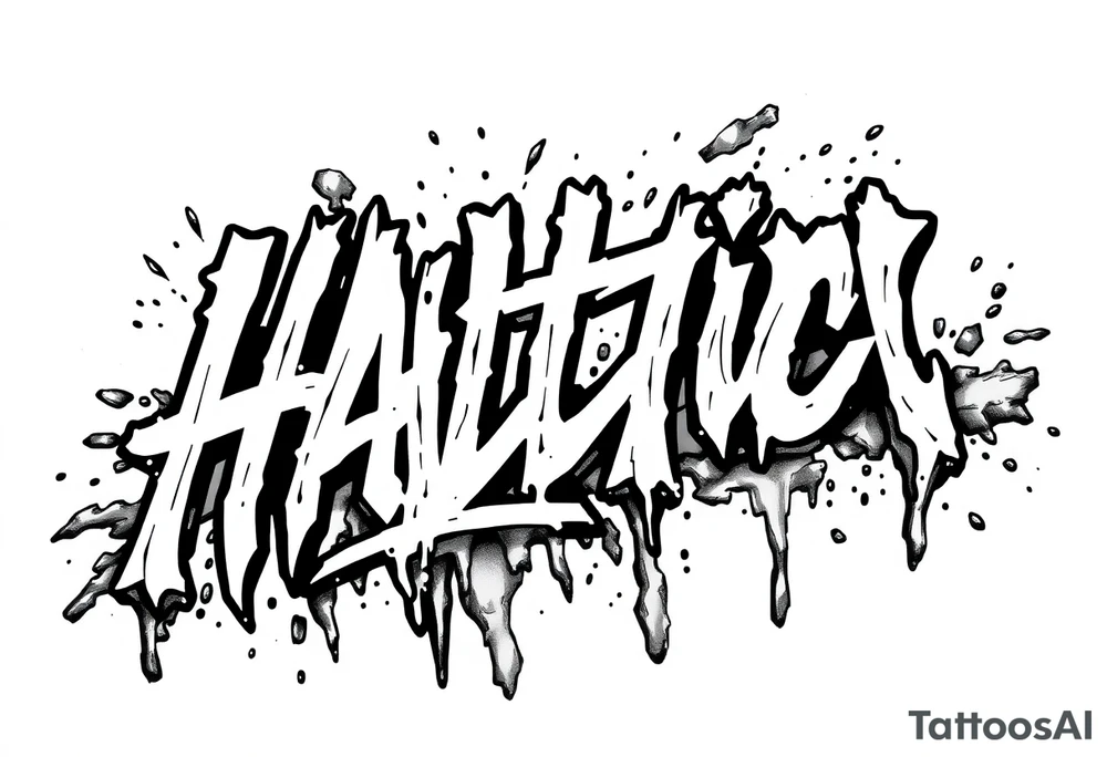 Graffiti lettering that looks like it's melting tattoo idea
