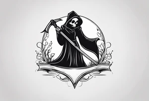 scythe grim reaper cute girlie tattoo idea