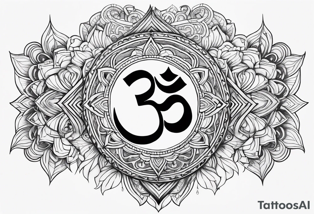 Om and heart tattoo idea