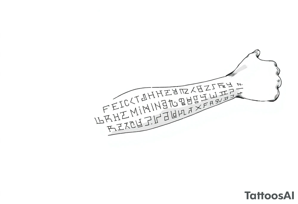 Nordic runes design left arm tattoo idea