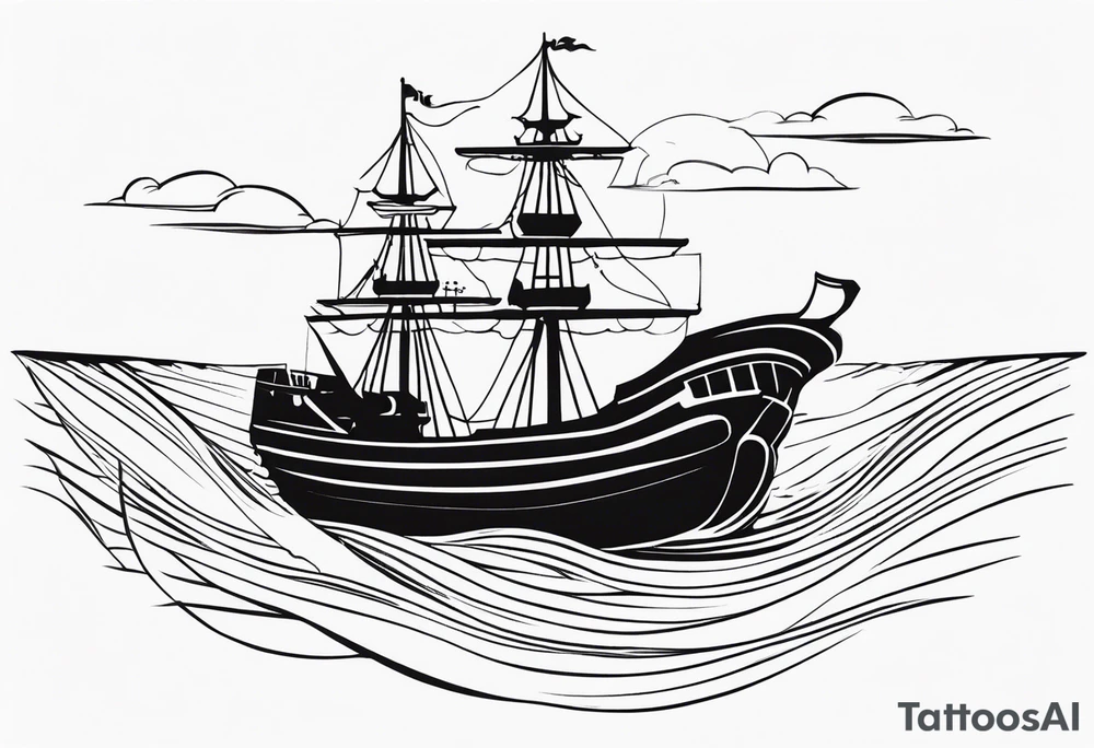 sunken ship tattoo idea