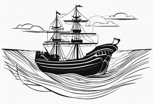 sunken ship tattoo idea