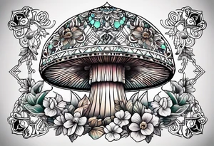 Mandala mushroom tattoo idea