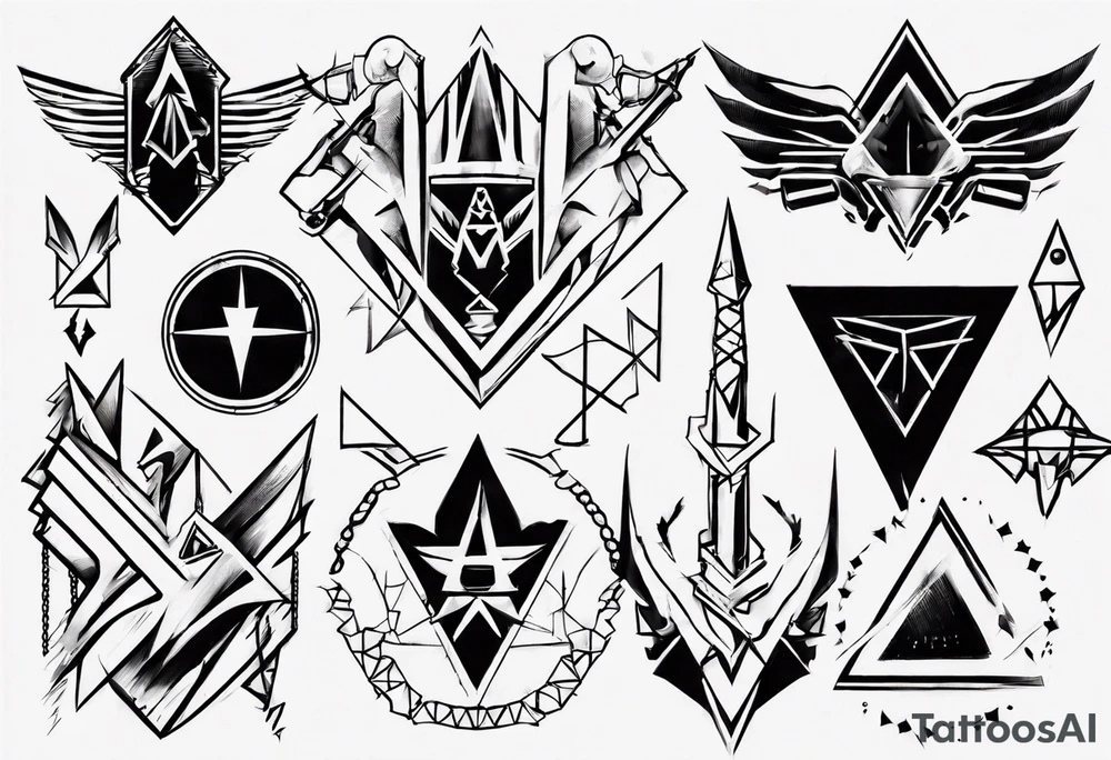Geometric army tattoo idea