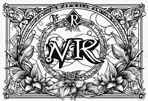Virgo and Sagittarius zodiac signs with letter RR and date September 11 tattoo idea
