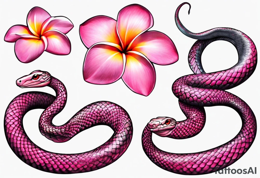 pink plumeria
snake tattoo idea